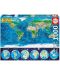 Неонов пъзел Educa от 1000 части - Световна карта - 1t