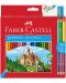 Цветни моливи Faber-Castell - Замък, 24+6 цвята, с острилка - 1t