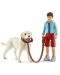 Комплект фигурки Schleich Farm Life Dogs - Разходка с лабрадор ретрийвър - 1t