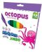Флумастери Univerzal - Octopus, Jumbo, 12 цвята - 1t