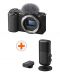 Фотоапарат Sony - ZV-E10, черен + Микрофон Sony ECM-S1 - 1t