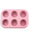 Форма за печене на 6 броя мъфини Morello - Pink, 26.5 х 18.5 cm, розовa - 1t