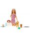 Игрален комплект Mattel Barbie - Барби с 4 кученца - 3t