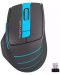 Гейминг мишка A4tech - Fstyler FG30S, оптична, безжична, черна/синя - 1t