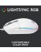 Гейминг мишка Logitech - G102 Lightsync, оптична, RGB, бяла - 3t