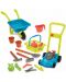 Градинарски комплект 3 в 1 Ecoiffier - Косачка, количка и кошница с инструменти, 16 части - 1t