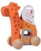 Дървена играчка на колела – Жирафче - 1t
