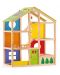 Детска дървена куклена къща – Разноцветни стени - 1t