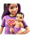 Игрален комплект Barbie Skipper - Барби детегледачка с лилави кичури и блуза със сърце - 2t
