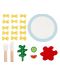 Игрален комплект Goki - Паста с чиния и прибори за хранене - 2t