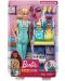 Игрален комплект Mattel Barbie - Барби педиатър с руса коса и две кукли - 1t