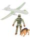 Игрален комплект Toi Toys Alfafox - Войник с куче и самолет - 1t