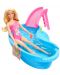 Игрален комплект Mattel Barbie - Барби с басейн и водна пързалка - 3t