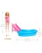 Игрален комплект Mattel Barbie - Барби с басейн и водна пързалка - 6t