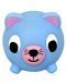 Пищяща гумена играчка Sankyo Toys - Jabber Ball, коте, синьо - 3t