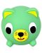 Пищяща гумена играчка Sankyo Toys - Jabber Ball, коте, зелено - 3t