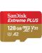 Карта памет SanDisk - Extreme PLUS, 128GB, microSDXC, Class10 + адаптер - 2t