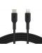 Кабел Belkin - CAA004bt1MBK, Lightning/USB-C, 1 m, черен - 1t