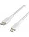 Кабел Belkin - CAA004bt1MWH, Lightning/USB-C, 1 m, бял - 2t