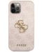 Калъф Guess - PU 4G Metal Logo Case, iPhone 12/12 Pro, розов - 1t