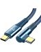 Кабел Xmart - 12259, USB-C/USB-C, 1.2 m, син - 2t