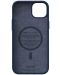 Калъф Njord - Salmon Leather MagSafe, iPhone 15 Plus, син - 3t