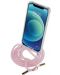 Калъф Cellularline - Neck Strap, iPhone 12 mini, розов - 1t