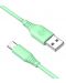 Кабел Tellur - TLL155401, USB-A/USB-C, 1 m, зелен - 2t