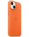 Калъф Apple - Leather MagSafe, iPhone 14, оранжев - 2t