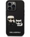 Калъф Karl Lagerfeld - Karl and Choupette, iPhone 14 Pro, черен - 1t