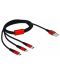 Кабел Delock - 3 в 1, USB-A/Micro USB/USB-C/Lightning, 1 m, черен/червен - 1t
