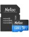 Карта памет Netac - 128GB, microSDXC, Class10 + адаптер - 1t
