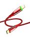 Кабел Xmart - Shark, Lightning/USB-C, 1.2 m, червен - 3t