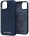 Калъф Njord - Salmon Leather MagSafe, iPhone 14 Plus, син - 3t