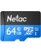 Карта памет Netac - 64GB, microSDXC, Class10 + адаптер - 2t