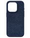 Калъф Njord - Salmon Leather MagSafe, iPhone 15 Pro, син - 4t