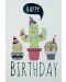 Картичка за рожден ден Busquets - Кактуси, зелена - 1t