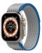 Каишка Techsuit - W039 Nylon, Apple Watch, 42/44/45/49 mm, синя/сива - 3t