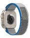 Каишка Techsuit - W039 Nylon, Apple Watch, 38/40/41 mm, сива/синя - 2t