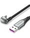 Кабел Vention - COHHF, U-Shaped, USB-C/USB-A, 1 m, сив/черен - 1t