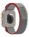 Каишка Techsuit - W039 Nylon, Apple Watch, 38/40/41 mm, червена/сива - 3t
