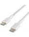 Кабел Belkin - Boost Charge, USB-C/USB-C, Braided, 2 m, 2 броя, бял - 2t