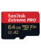 Карта памет SanDisk - Extreme PRO, 64GB, microSDXC, Class10 + адаптер - 2t