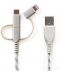 Кабел Boompods - Trio, USB-A/Micro USB/USB-C/Lightning, 1.5 m, Titanium - 1t