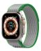 Каишка Techsuit - W039 Nylon, Apple Watch, 38/40/41 mm, сива/зелена - 3t