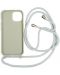 Калъф Mobile Origin - Lanyard, iPhone 15, Light Grey - 2t
