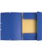 Картонена папка Exacompta - с ластик и 3 капака, синя - 2t