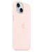 Калъф Apple - Silicone MagSafe, iPhone 15, Light Pink - 2t