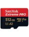 Карта памет SanDisk - Extreme PRO, 512GB, microSDXC, Class10 + адаптер - 2t