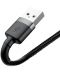 Кабел Baseus - Cafule, USB-A/Lightning, 1 m, сив/черен - 2t